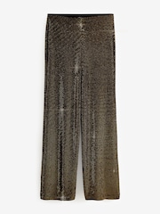 Gold Sequin Wide Leg Trousers - Image 5 of 6