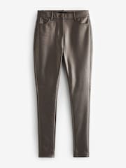 Silver PU Faux Leather Leggings - Image 5 of 6