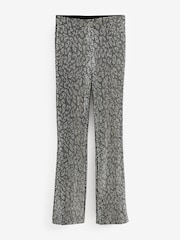 Silver Leopard Flared Sequin Trousers - Image 5 of 7