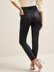 schwarz-beschichtet - Ponte-Hose mit schmalem Bein - Bild 3 von 6