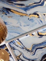 Set of 2 Navy Galaxy Glass Placemats - Image 2 of 3