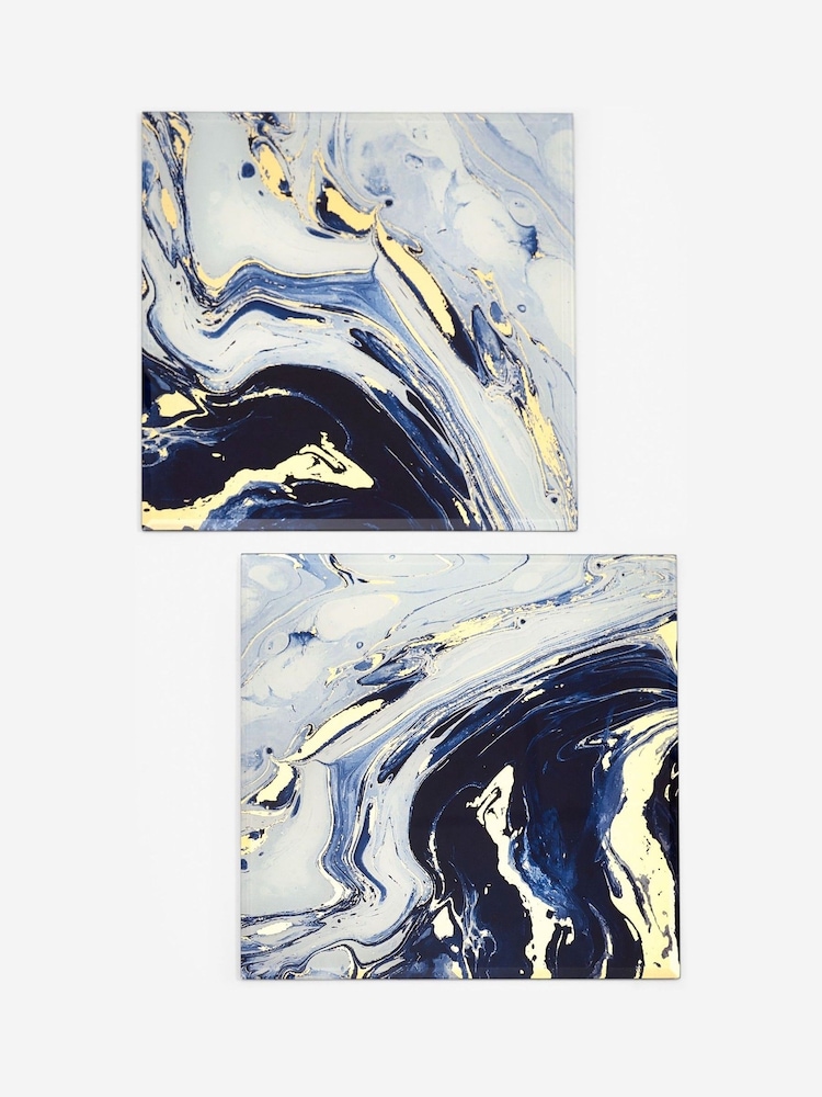 Set of 2 Navy Galaxy Glass Placemats - Image 3 of 3