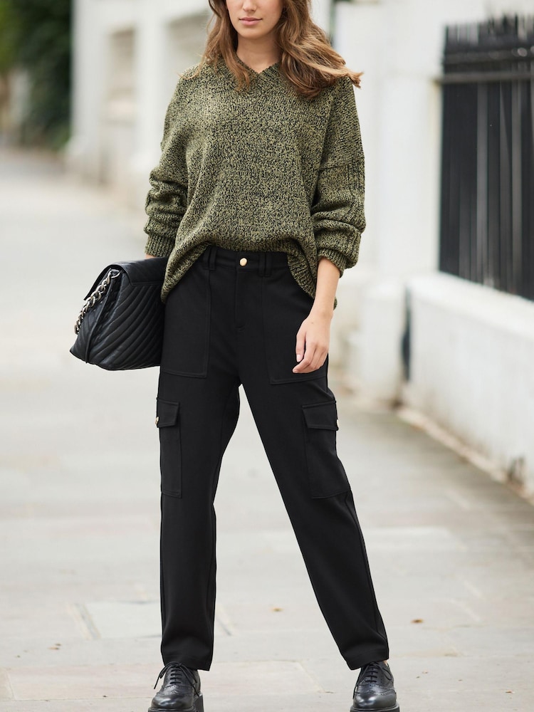 Black Ponte Cargo Trousers - Image 1 of 7
