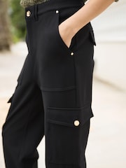 Black Ponte Cargo Trousers - Image 5 of 7