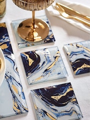 Navy Galaxy Glass Coasters Set of 4 - Image 1 of 3