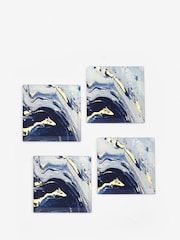 Navy Galaxy Glass Coasters Set of 4 - Image 3 of 3