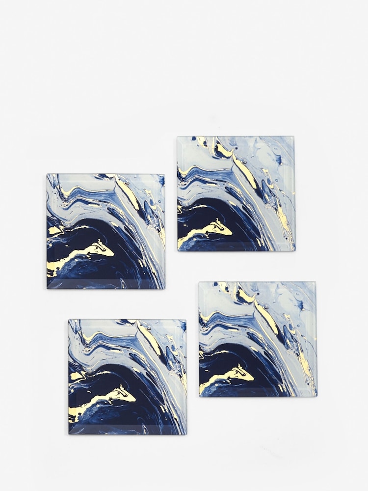 Navy Galaxy Glass Coasters Set of 4 - Image 3 of 3 Navy Galaxy Glass Coasters Set of 4 - Image 3 of 3