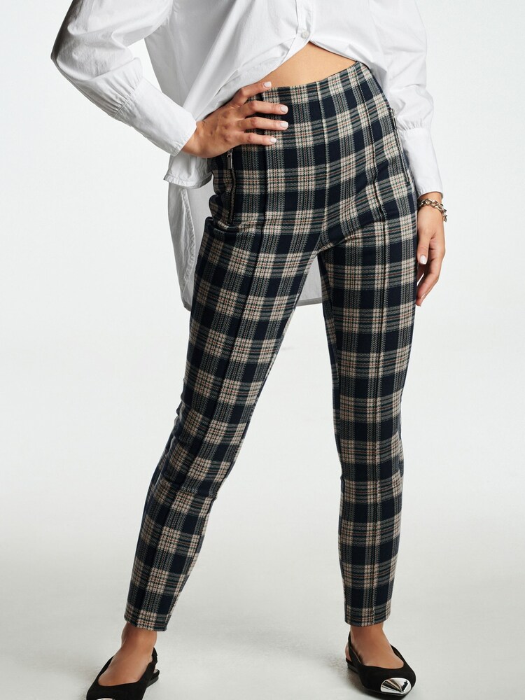 Navy Blue Ponte Zip Detail Leggings - Image 2 of 7 Navy Blue Ponte Zip Detail Leggings - Image 2 of 7