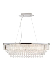BHS Silver Paladina Crystal 5 Light Linear Pendant Bar Ceiling Light - Image 2 of 5