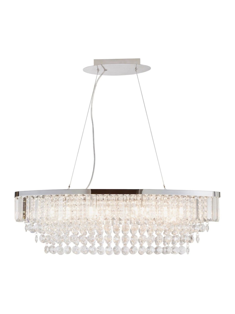 BHS Silver Paladina Crystal 5 Light Linear Pendant Bar Ceiling Light - Image 2 of 5