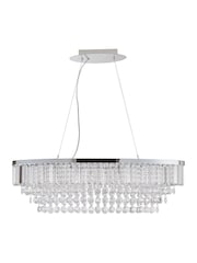 BHS Silver Paladina Crystal 5 Light Linear Pendant Bar Ceiling Light - Image 3 of 5