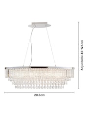 BHS Silver Paladina Crystal 5 Light Linear Pendant Bar Ceiling Light - Image 4 of 5