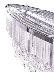 BHS Silver Paladina Crystal 5 Light Linear Pendant Bar Ceiling Light - Image 5 of 5