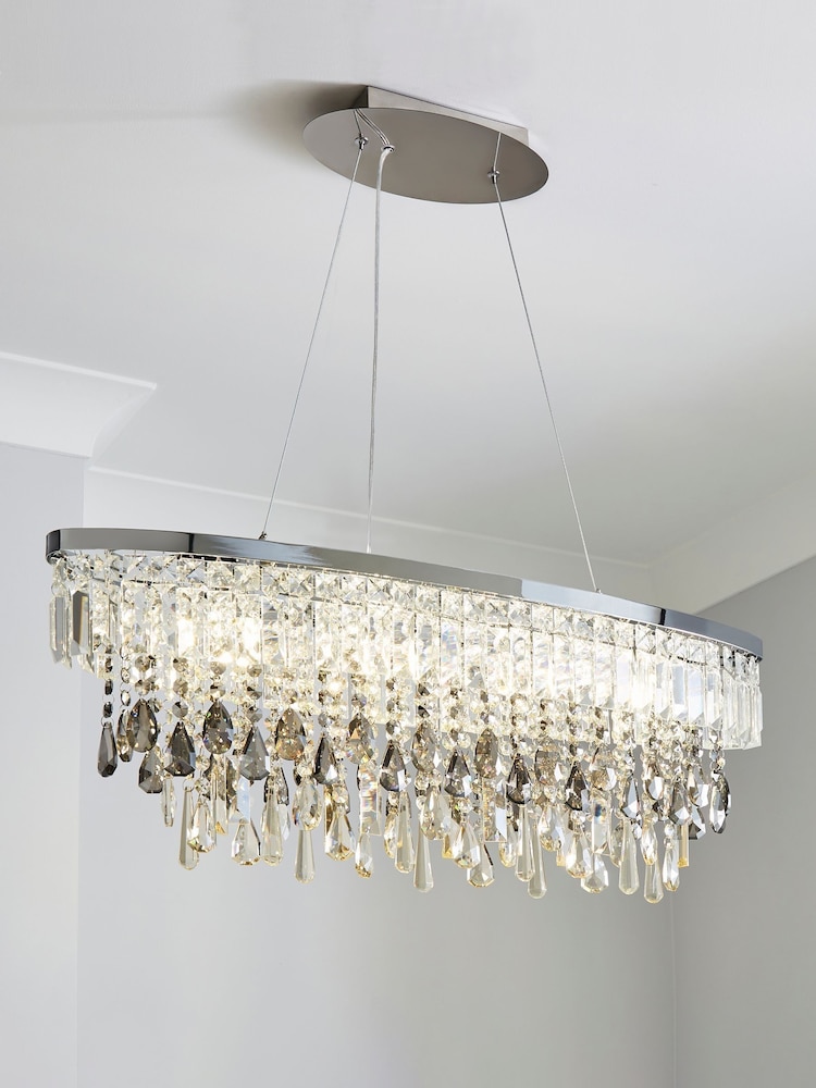 BHS Silver Jennifer Ceiling Chandelier Light - Image 1 of 5 BHS Silver Jennifer Ceiling Chandelier Light - Image 1 of 5