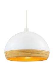 BHS White Wood (Bamboo) Dome Shade - Image 5 of 5