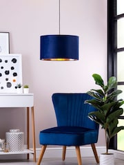 BHS Blue 40cm Velvet Shade - Image 1 of 5