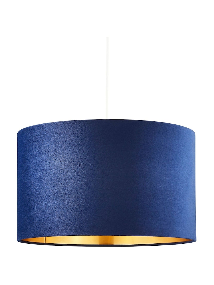 BHS Blue 40cm Velvet Shade - Image 2 of 5 BHS Blue 40cm Velvet Shade - Image 2 of 5