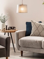 BHS Grey 25cm Linen Shade - Image 1 of 1