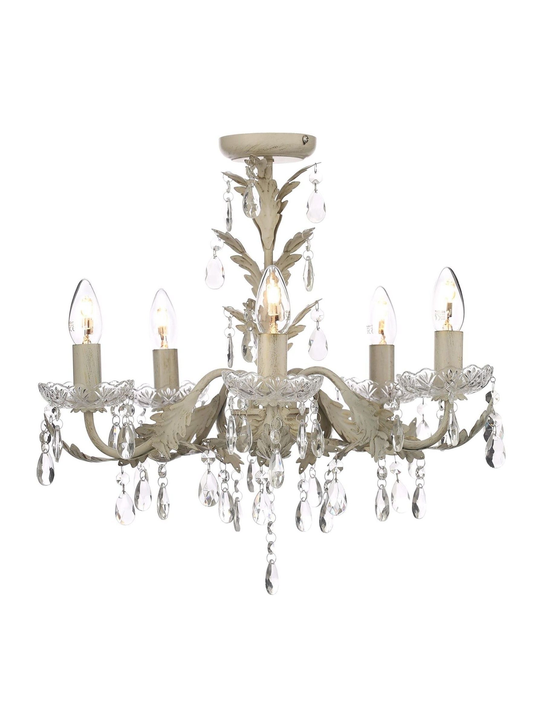 Buy BHS Cream Paisley 5 Light Flush Chandelier Ceiling Light from the Next UK online shop