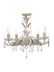 BHS Cream Paisley 5 Light Flush Chandelier Light - Image 2 of 5