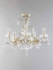BHS Cream Paisley 5 Light Flush Chandelier Light - Image 5 of 5