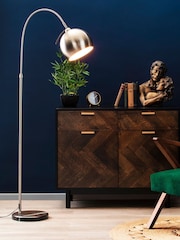 BHS Silver Benson Arched Floor Lamp - Image 1 of 3