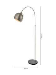 BHS Silver Benson Arched Floor Lamp - Image 4 of 4