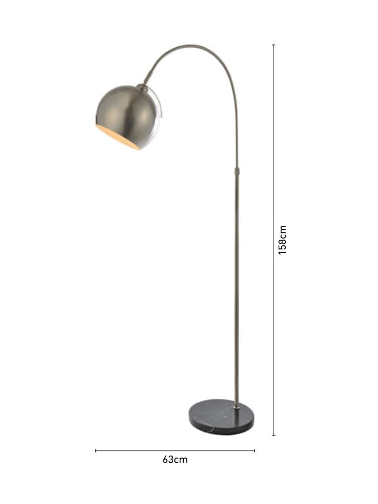 BHS Silver Benson Arched Floor Lamp - Image 4 of 4 BHS Silver Benson Arched Floor Lamp - Image 4 of 4
