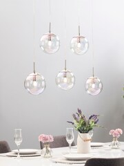 BHS Silver Iridescent 5 Ceiling Light Diner Bar - Image 1 of 2