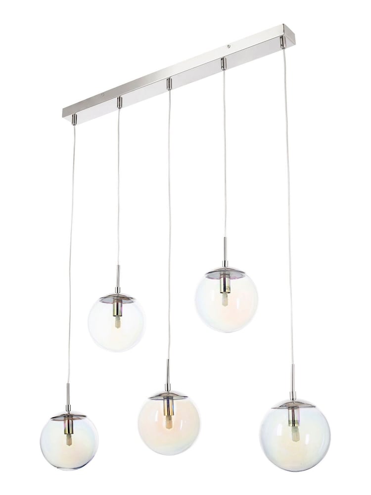 BHS Silver Iridescent 5 Ceiling Light Diner Bar - Image 2 of 2