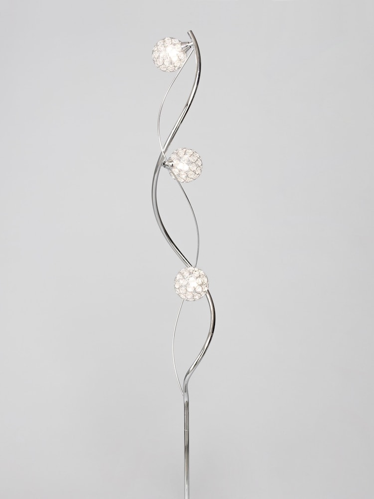 BHS Silver Orianna 3 Light Floor Lamp - Image 2 of 4 BHS Silver Orianna 3 Light Floor Lamp - Image 2 of 4