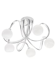 BHS Silver Soni 5 Light Flush Flush Ceiling Light - Image 4 of 4