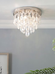 BHS Silver Lisa Flush Ceiling Fitting Flush Ceiling Light - Image 1 of 5
