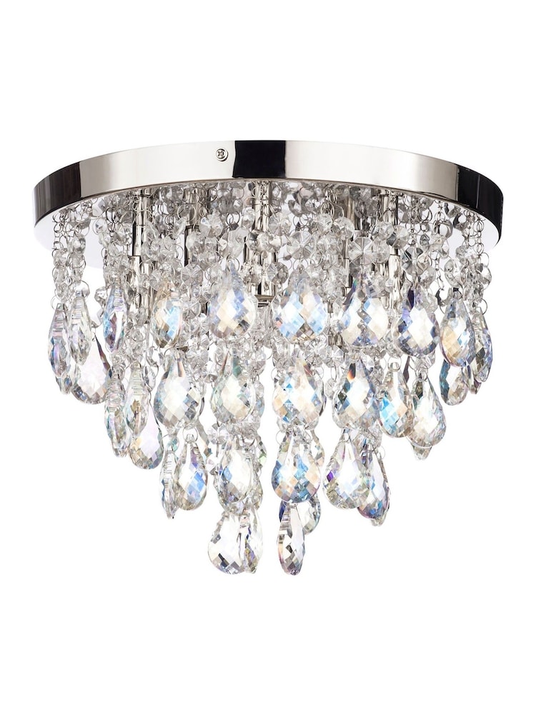 BHS Silver Lisa Flush Ceiling Fitting Flush Ceiling Light - Image 2 of 5