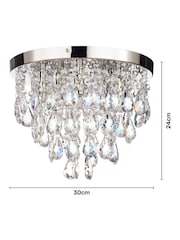 BHS Silver Lisa Flush Ceiling Fitting Flush Ceiling Light - Image 4 of 5