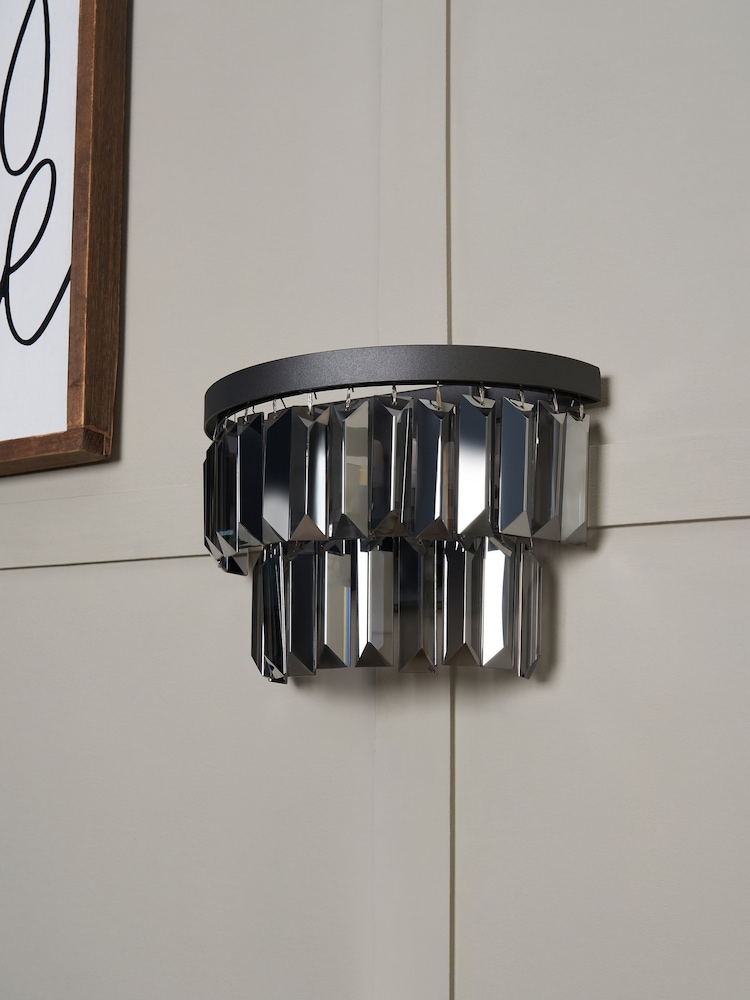BHS Pewter Black Ozzie Wall Light - Image 2 of 6