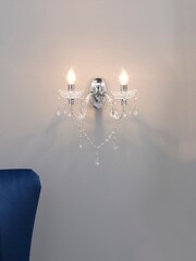 BHS Silver Charlotte Wall Light - Image 1 of 2