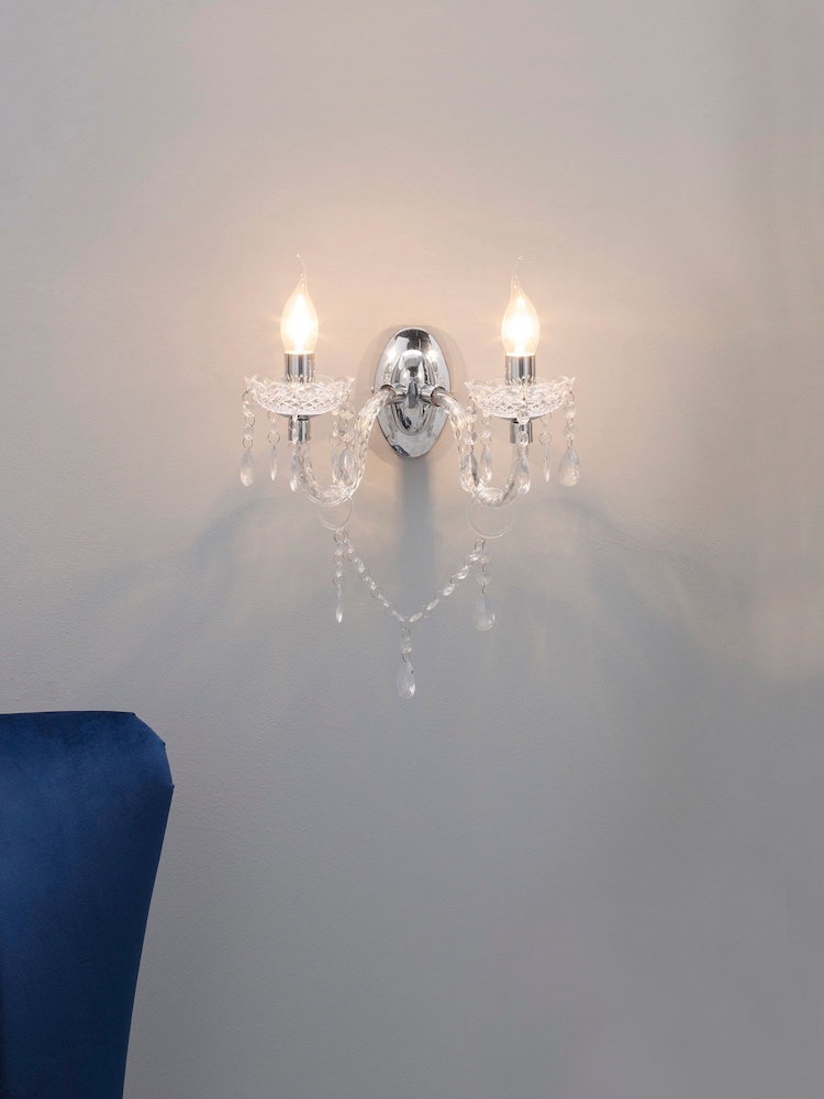 BHS Silver Charlotte Wall Light - Image 1 of 2