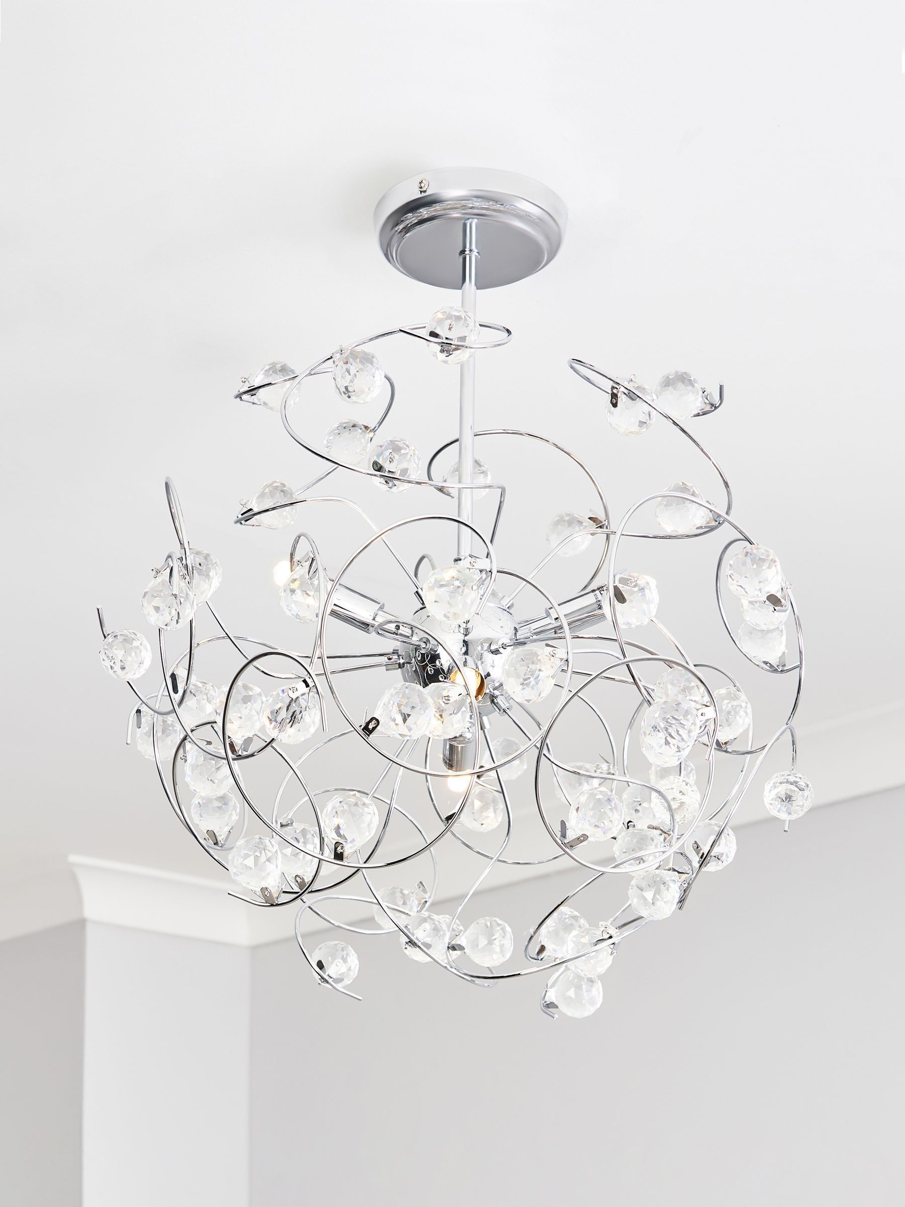 BHS Silver Lila Sputnik Flush Ceiling Light Laura Ashley