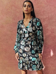 Teal Blue Tea Dress - Image 4 of 8