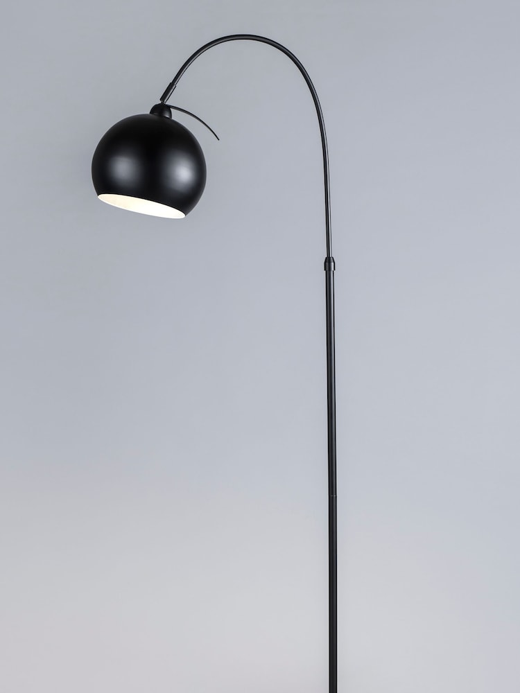 BHS Black Benson Arched Floor Lamp - Image 2 of 4