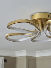 BHS Brass Alvar LED 5 Petals Flush Ceiling Light - Image 5 of 7