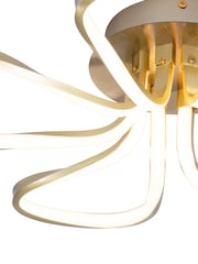 BHS Brass Alvar LED 5 Petals Flush Ceiling Light - Image 7 of 7