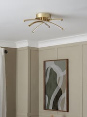 BHS Brass Aalto Cross Over LED Flush Ceiling Light - Image 2 of 7