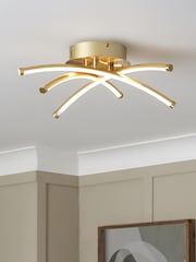 BHS Brass Aalto Cross Over LED Flush Ceiling Light - Image 3 of 7