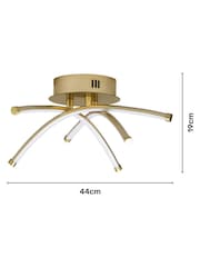 BHS Brass Aalto Cross Over LED Flush Ceiling Light - Image 4 of 7