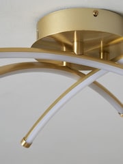 BHS Brass Aalto Cross Over LED Flush Ceiling Light - Image 5 of 7