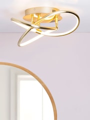BHS Brass Eero LED Knotted Flush Ceiling Light - Image 1 of 5