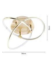 BHS Brass Eero LED Knotted Flush Ceiling Light - Image 4 of 5