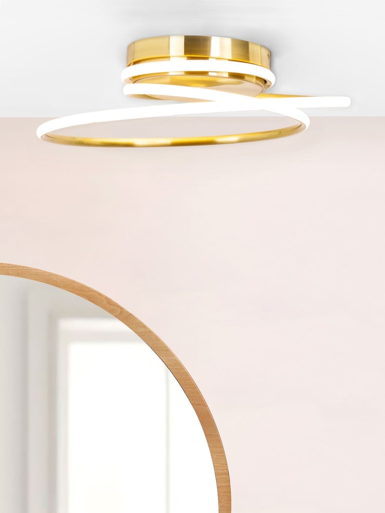 BHS Brass Pei Rings LED Flush Ceiling Light - Image 1 of 5